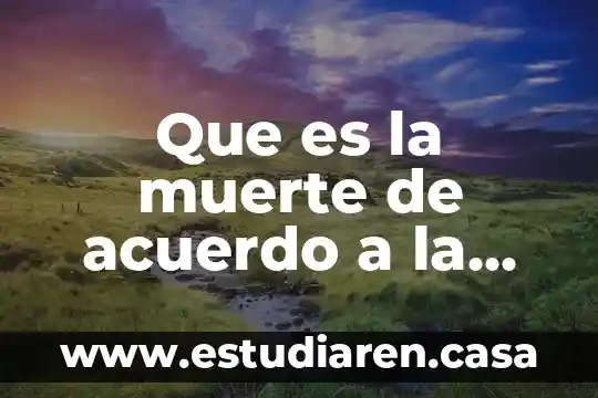 Que es la muerte de acuerdo a la ley