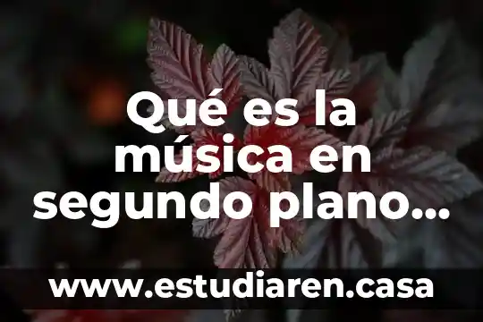Que es un plano y un eje 5 Qué es la música en segundo plano de radio