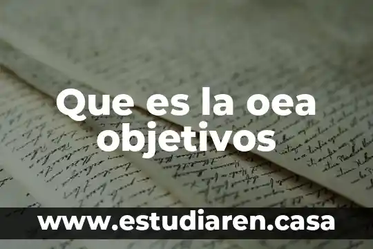 Que es la oea objetivos