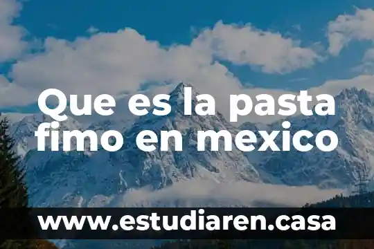 Que es la pasta fimo en mexico