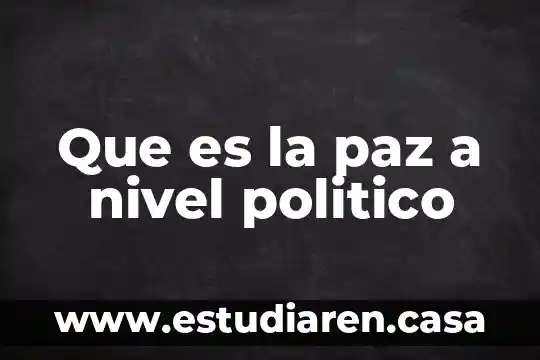 Qué es un factor político en una empresa 8 Que es la paz a nivel politico
