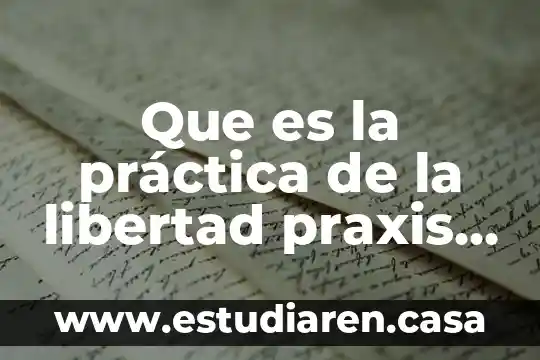 Que es la práctica de la libertad praxis ensayo