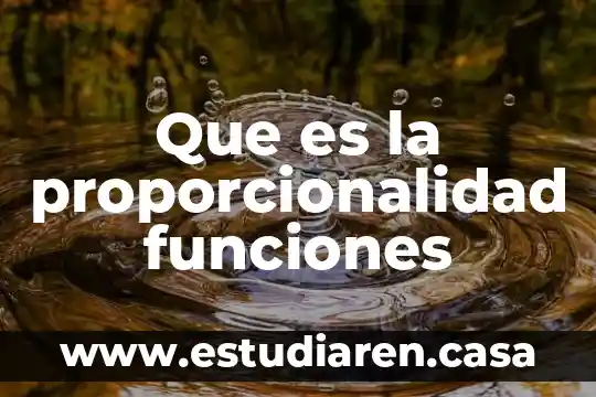 Que es la proporcionalidad funciones