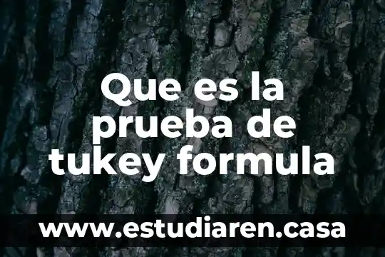 Que es la prueba de tukey formula