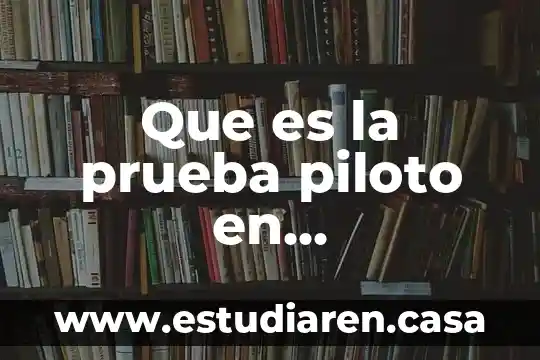 Que es la prueba piloto en investigacion