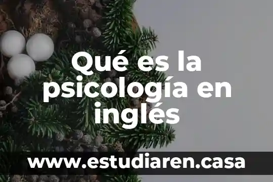 Qué es la psicología en inglés