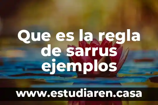Que es la regla de sarrus ejemplos