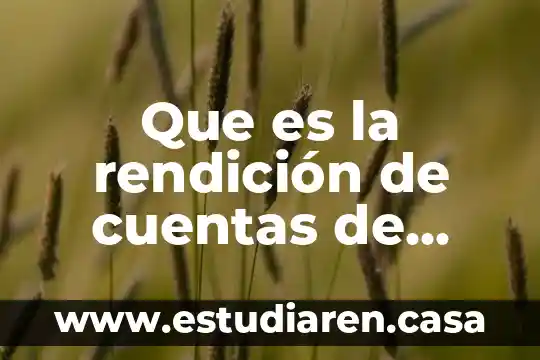 Que es la rendición de cuentas de andreas schdler
