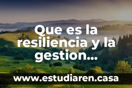 Que es la resiliencia y porque es importante 3 Que es la resiliencia y la gestion integral de riesgo