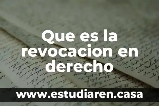 Que es la revocacion en derecho