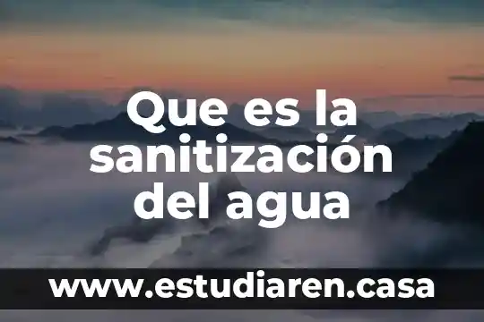 Que es la sanitización del agua