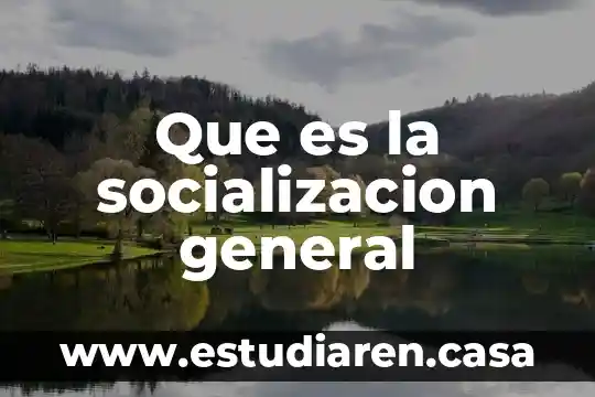 Que es la socializacion general