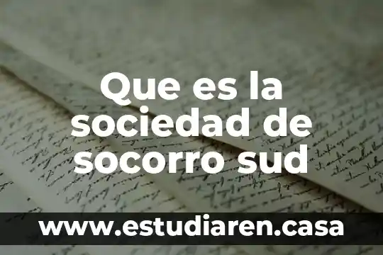 Qué es una sociedad guidens 5 Que es la sociedad de socorro sud