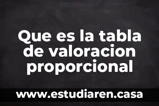 Que es la tabla de valoracion proporcional