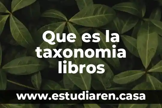 Que es la taxonomia libros