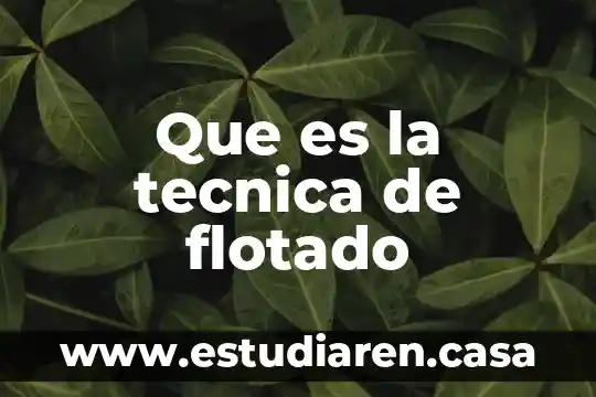 Que es una tecnica de distencion 4 Que es la tecnica de flotado