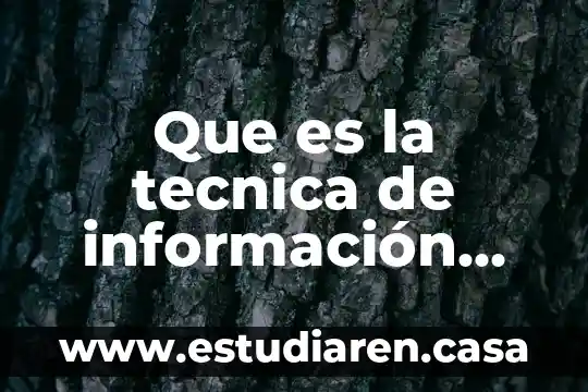 Que es la tecnica de información documental