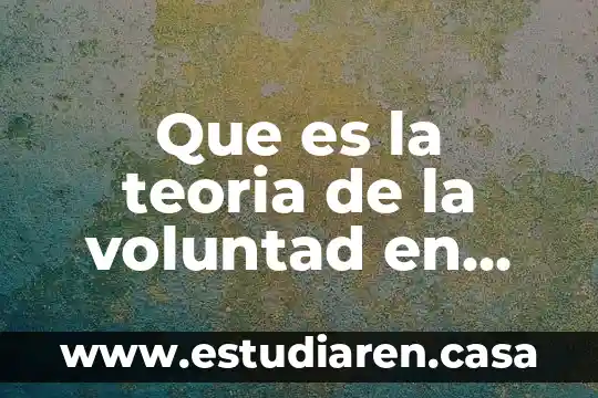 Que es la teoria de la voluntad en derecho