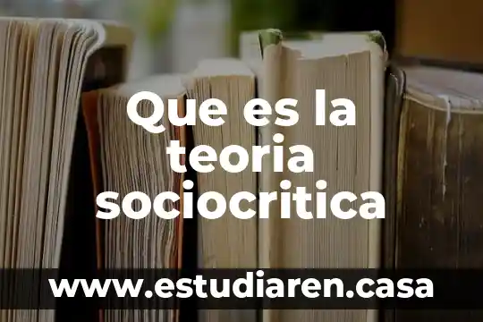Que es la teoria sociocritica