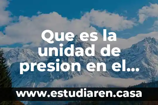 Que es la unidad de presion en el agua