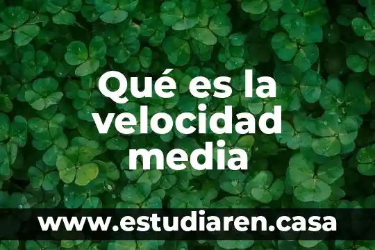 Qué es la velocidad media