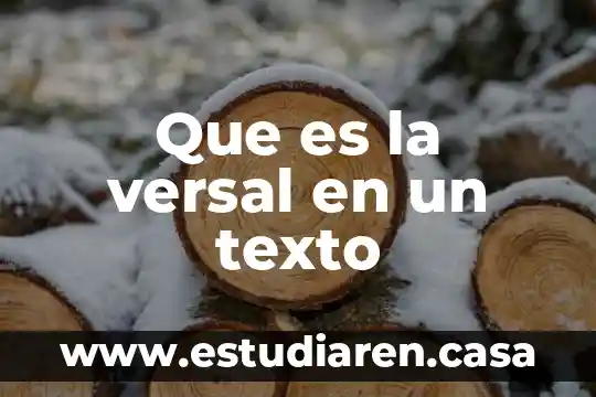 Que es la versal en un texto