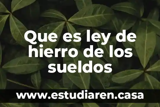Que es un tabulador de sueldos ejemplo 5 Que es ley de hierro de los sueldos