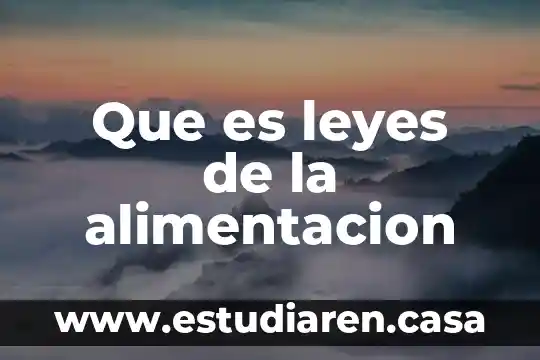 Que es la alimentaci贸n negativa 6 Que es leyes de la alimentacion