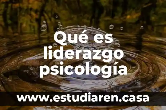 Qué es liderazgo psicología