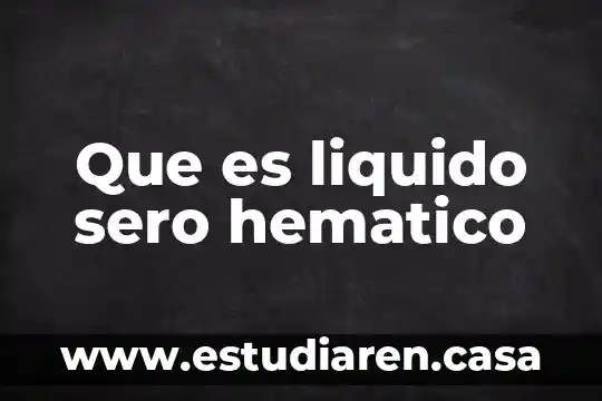 Qué es un recurso líquido financieramente 7 Que es liquido sero hematico