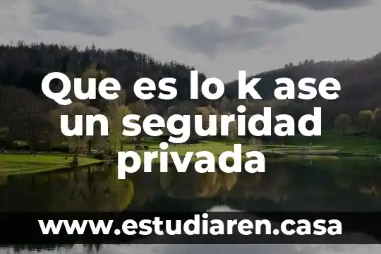 Que ase y que es lic en mercado tecnia 3 Que es lo k ase un seguridad privada
