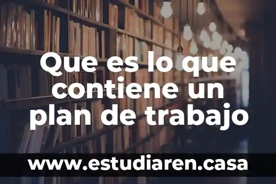Que es lo que contiene un plan de trabajo