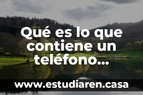 Que es el telefono rojo y cual es su importancia 3 Qué es lo que contiene un teléfono celular