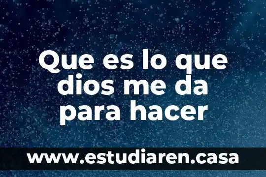 Que es hacer una horchata 5 Que es lo que dios me da para hacer