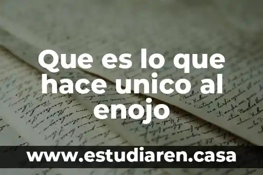 Que es lo que hace unico al enojo