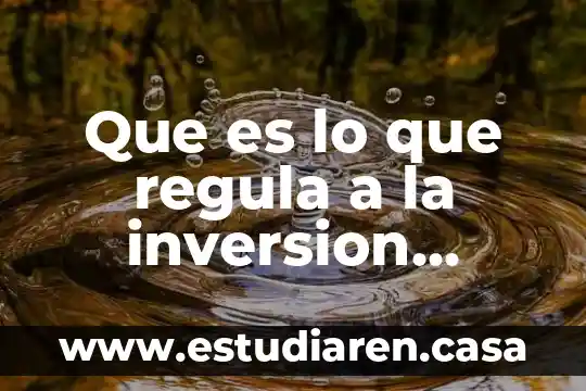 Qué es inversión extranjera directa IED 5 Que es lo que regula a la inversion extranjera directa