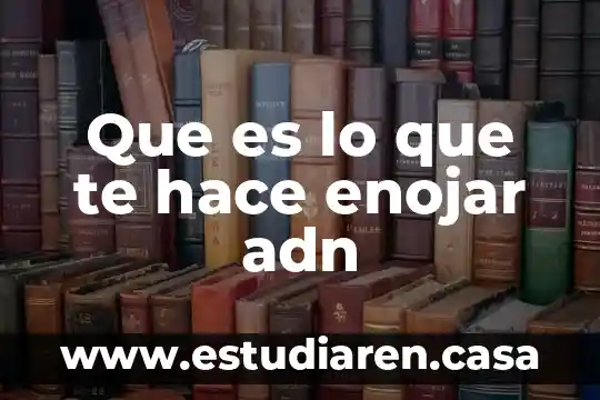 Que es lo que te hace enojar adn
