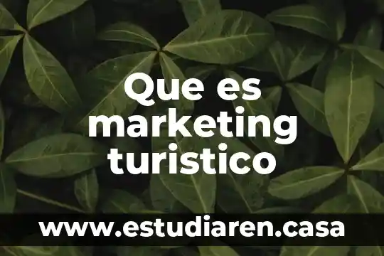 Que es marketing turistico