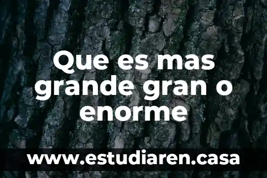 Que es mas grande gran o enorme