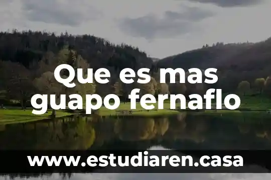 Que es mas guapo fernaflo