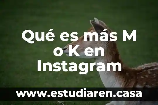 Que es k en funcion exponencial 7 Qué es más M o K en Instagram