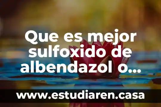 Qué es mejor nitazoxanida o albendazol 4 Que es mejor sulfoxido de albendazol o fendendazol