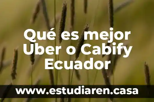 Que es legislacion educativa ecuador 3 Qué es mejor Uber o Cabify Ecuador