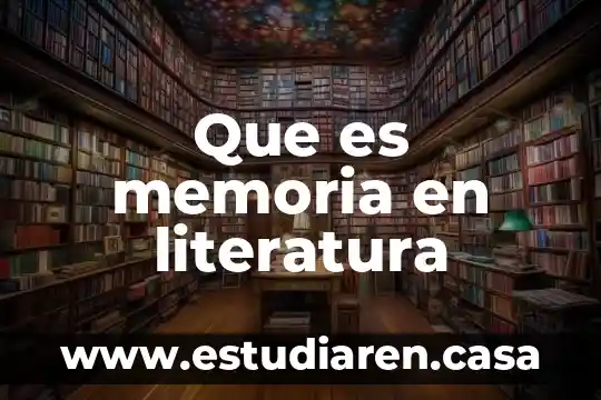 Que es memoria en literatura