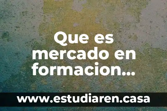 Que es mercado en formacion empresarial