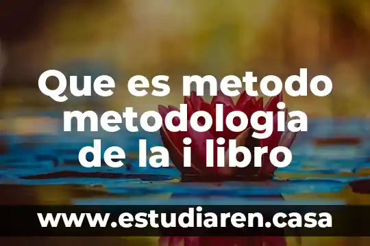 Que es metodo metodologia de la i libro
