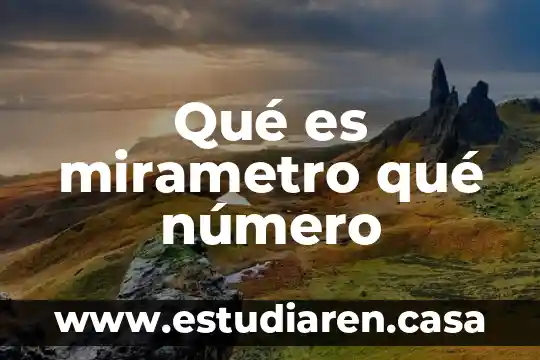 Qué es mirametro qué número