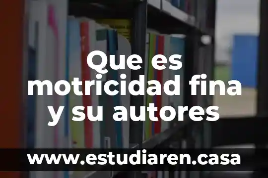 Que es motricidad fina y su autores