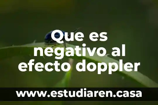Que es efecto nocivo 4 Que es negativo al efecto doppler