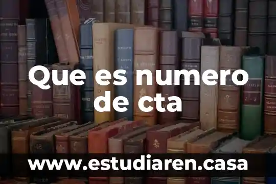 Que es numero de cta
